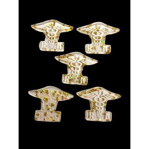10 pc glitter RN Nurse acrylic flat back charm for badge reels keyrings earrings